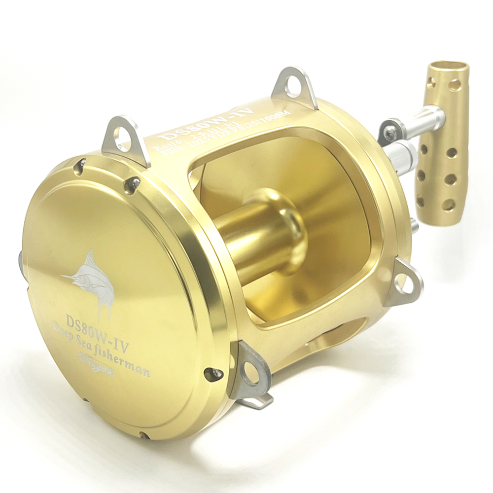 Trolling Reel - ヘビーデューティーCNCフィッシングリール 2スピード 130LB最大ドラグ力 海水深海トローリングジギング用 ジャイアントマグロ・カジキに最適 80W