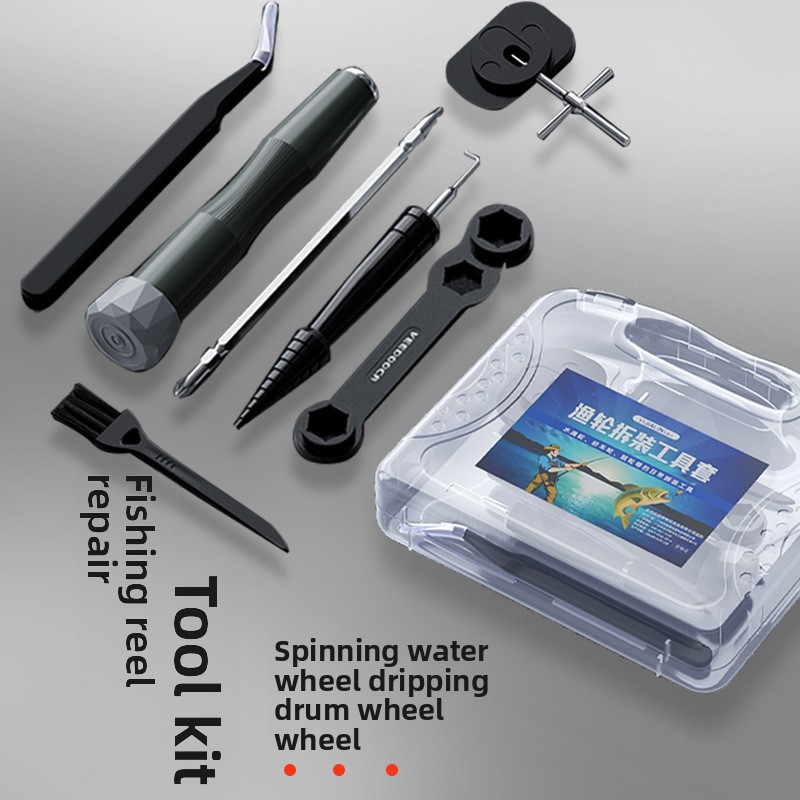 Spincast Reel - ベイトキャスティングリール用メンテナンスレンチセット。分解工具、ベアリングピン取り外しツール、ルアー釣り用改造部品。